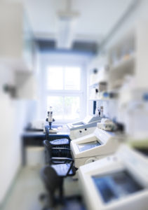 Blurred image of histology laboratory